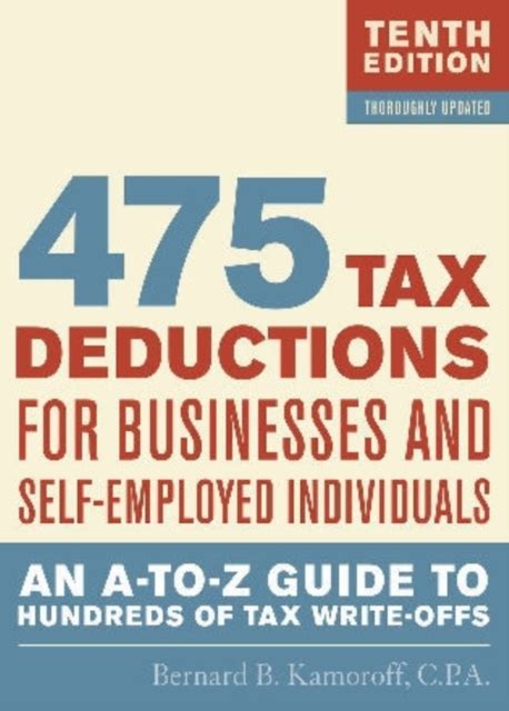 Read 475 Tax Deductions For Businesses And Self Employed Individuals An A To Z Guide To Hundreds Of Tax Write Offs 422 Tax Deductions For Businesses And Self Employed Individuals 