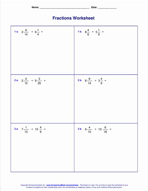 48 Adding Mixed Numbers Worksheet Chessmuseum Template Library