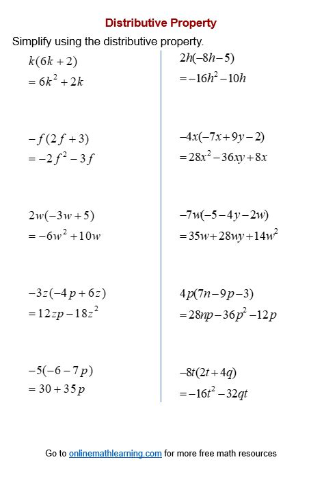 48 Distributive Property Worksheet Pdf