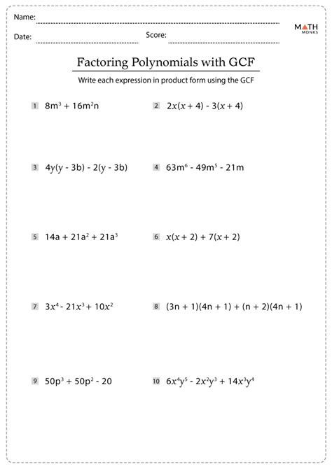 48 Factoring Polynomials Worksheet With Answers