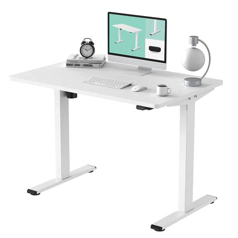 48 in white rectangular 1 standing desk with adjustable height. 6" D x 28.  Ge...