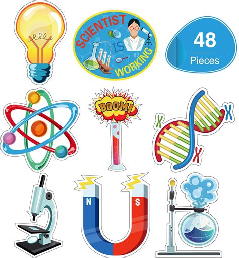 48 Pieces Science Bulletin Board Sets Laminated Science Science Cutouts - Science Cutouts
