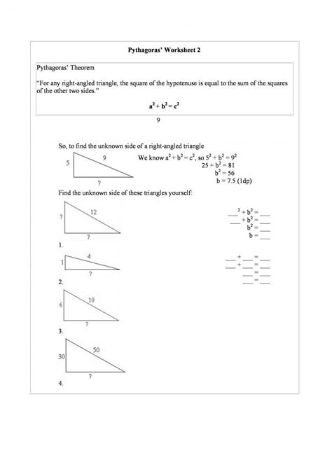 48 pythagorean theorem worksheet with answers word pdf Artofit