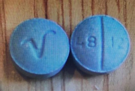 Pill with imprint V 48 12 is Blue, Round and has been identified 