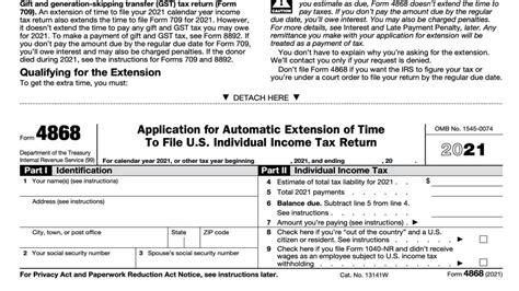 Form 4868: Applying for Time Extension to File Taxes for 2022. This is a document individuals and businesses use to request an extension on their tax return filing deadline. IRS tax form 4868 for 2022 allows taxpayers an additional six months to file their federal income tax returns, changing the deadline from April 15th to October 15th.. 