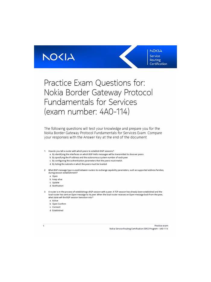 Nokia 4A0-114 Exam Questions For Quick Preparation-[2023]