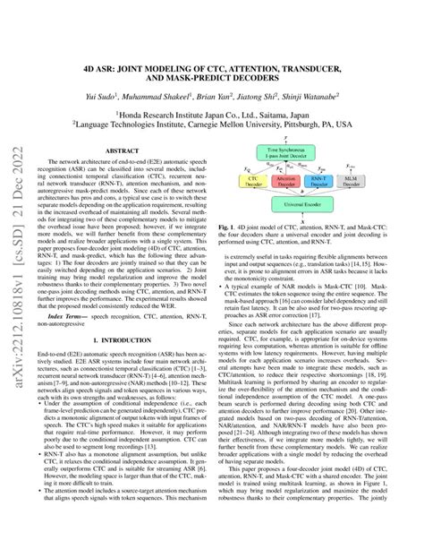 4D ASR: Joint modeling of CTC, Attention, Transducer, and Mask …