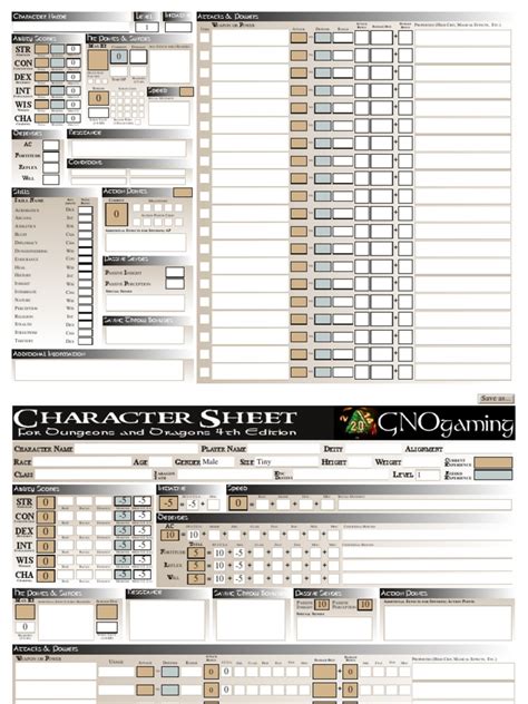 4e Editable Character Sheet v3.0
