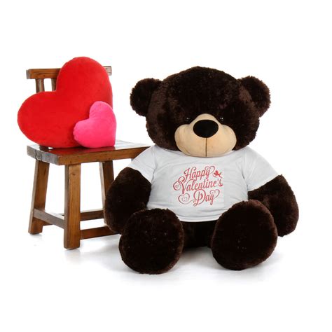 4ft Oversized Teddy Bear With Happy Valentine Day T-shirt