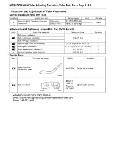 4m50 Engine Valve Clearance