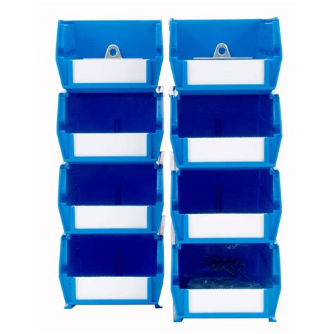 4pk each - Small & Medium Blue Hanging Bin & BinClip Kits