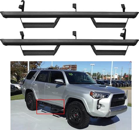 Fitment Compatible with Toyota 4Runner 2010-2016 Trail Edition Compatible with Toyota 4Runner 2017-2024 TRD Off-Road Compatible with Toyota 4Runner 2014-2024 SR5 (Excl. 2019-2024 Nightshade Edition/ TRD Pro or Models with Lower Rocker Panel Extensions)Package Content iBoard, by APS is a new generation of running boards designed to look and feel different.. 