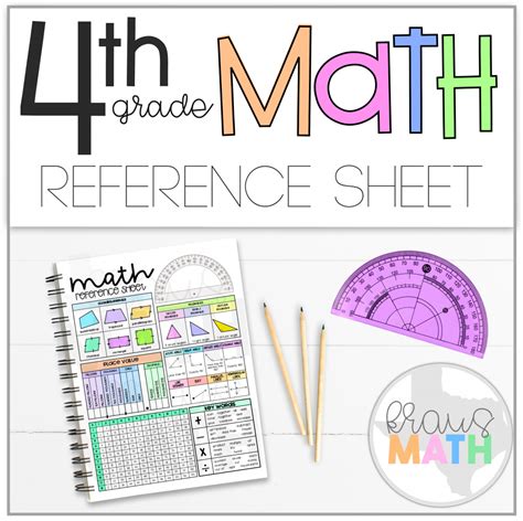 4th Grade Math Reference Sheet Kraus Math