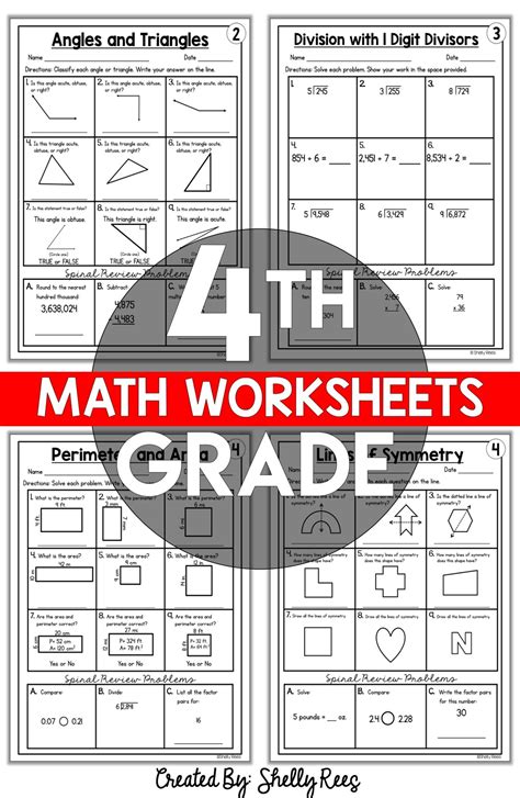 4th Grade Math Worksheets Printable
