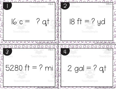 4th Grade Measurement Task Cards by Teach Simple