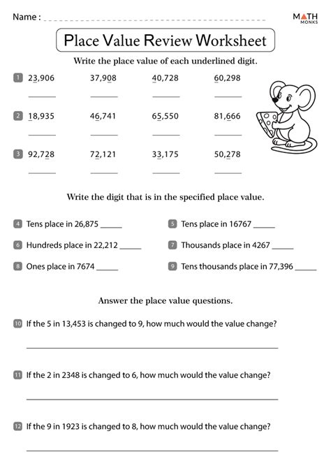 4th Grade Place Value Worksheets with Answer Key Worksheets Library