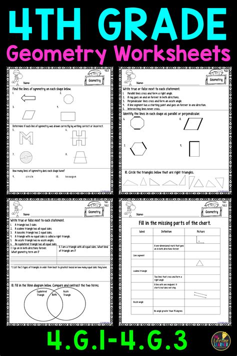 4th Grade 5th Grade Geometry Review Vocabulary Activities 6th Grade Geometry - 6th Grade Geometry