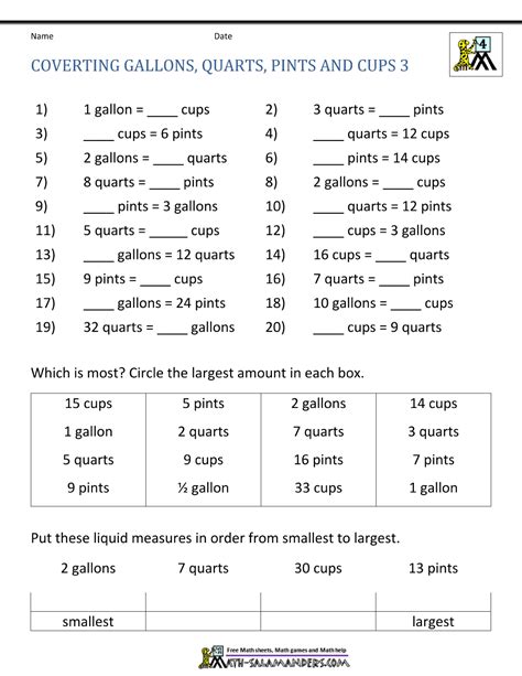 4th Grade Customary Measurement Worksheets Measurement Worksheet 4th Grade - Measurement Worksheet 4th Grade