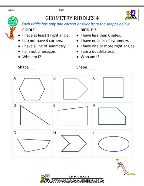 4th Grade Geometry Math Salamanders Shapes For Fourth Graders - Shapes For Fourth Graders