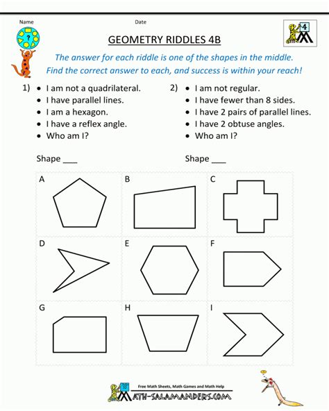 4th Grade Geometry Worksheets Free Download Print Thinkster Geometry Worksheet 4th Grade - Geometry Worksheet 4th Grade