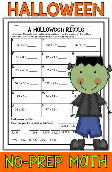 4th Grade Halloween Math Activities Worksheets Color By Halloween Math Activities 4th Grade - Halloween Math Activities 4th Grade
