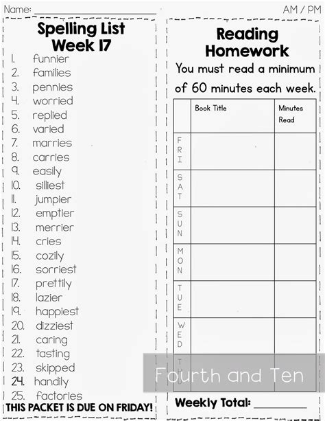 4th Grade Homework Ideas Using Common Core