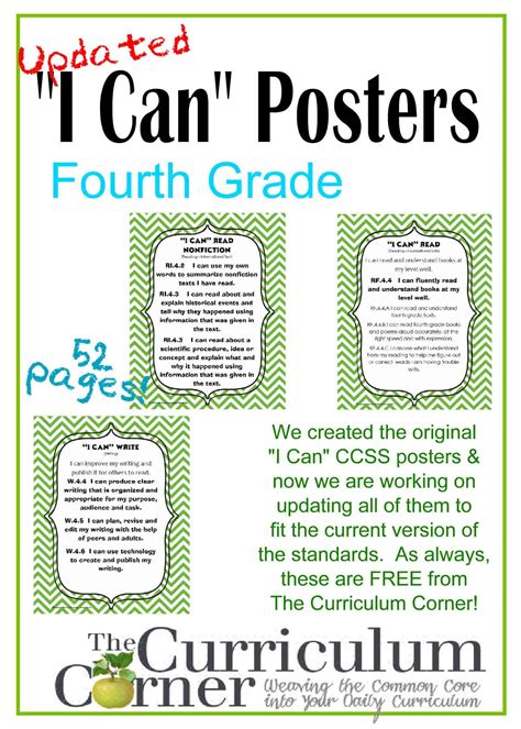 4th Grade I Can Posters Ccss Ela Amp 4th Grade Ela Standards - 4th Grade Ela Standards