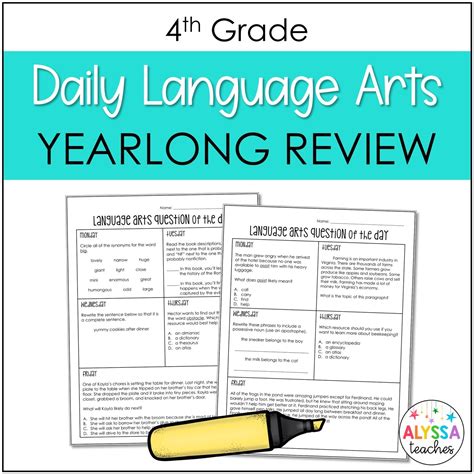 4th Grade Language Arts Daily Review For Digital Mountain Language 5th Grade - Mountain Language 5th Grade