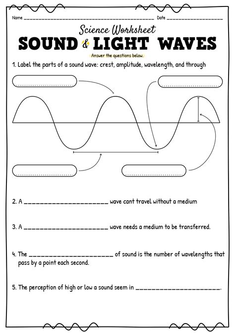 4th Grade Light And Sound Waves Teaching Resources Waves Worksheet For 4th Grade - Waves Worksheet For 4th Grade