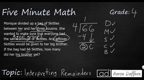 4th Grade Math Interpreting Remainders Youtube Interpreting Remainders 4th Grade - Interpreting Remainders 4th Grade