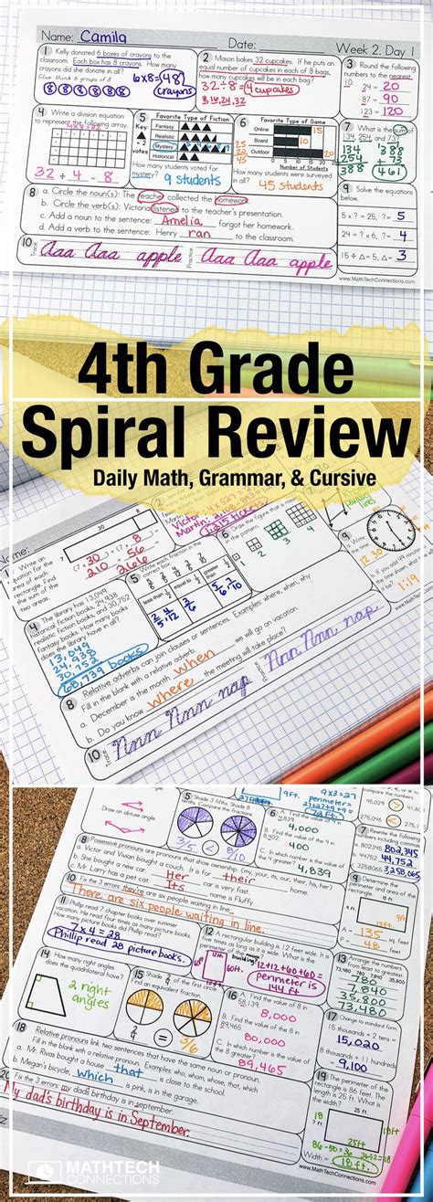 4th Grade Math Spiral Homework Flip Ebook Pages 4th Grade Math Homework Book - 4th Grade Math Homework Book