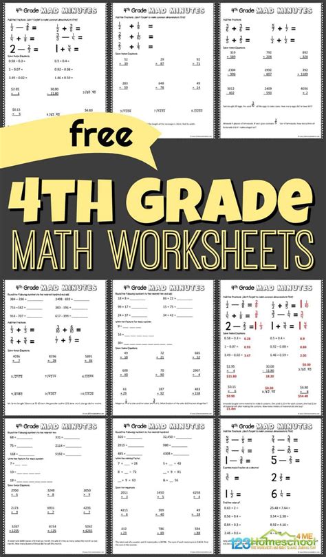 4th Grade Math Worksheets Printable 4th Grade Worksheet - Printable 4th Grade Worksheet