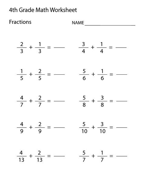 4th Grade Math Worksheets With Answers