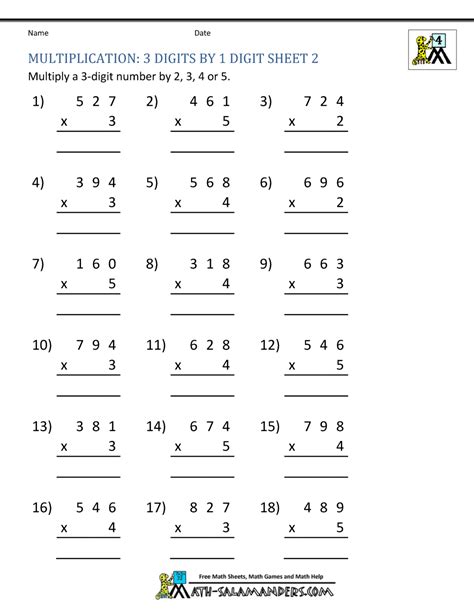 4th Grade Multiplication Worksheets Free Printable Multiplication Worksheet On Multiplication Grade 4 - Worksheet On Multiplication Grade 4