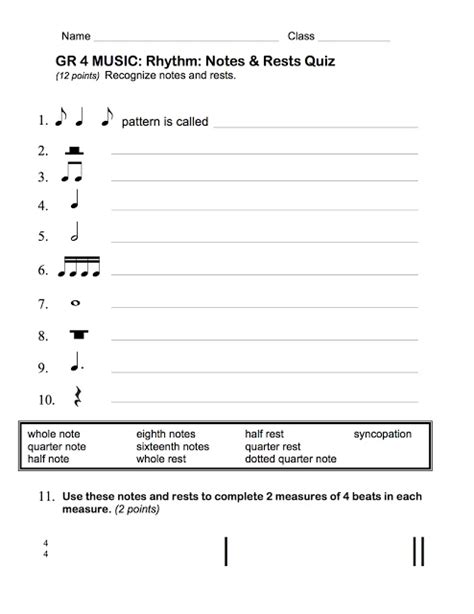 4th Grade Music Worksheets Teachervision 4th Grade Music - 4th Grade Music