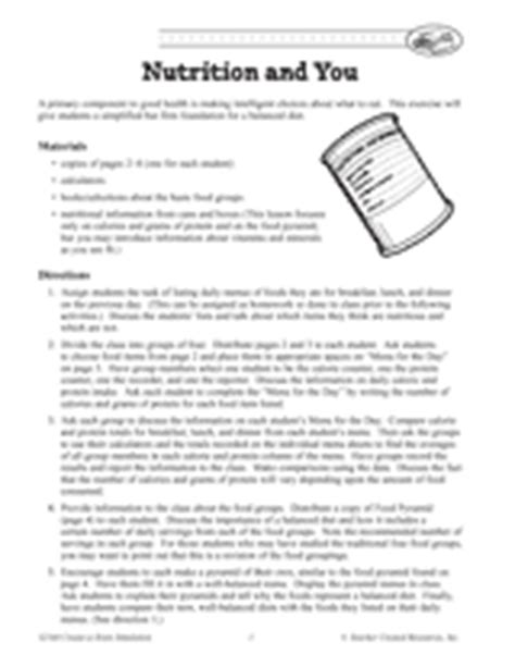 4th Grade Nutrition Activities Teachervision Nutrition Worksheet For 4th Grade - Nutrition Worksheet For 4th Grade
