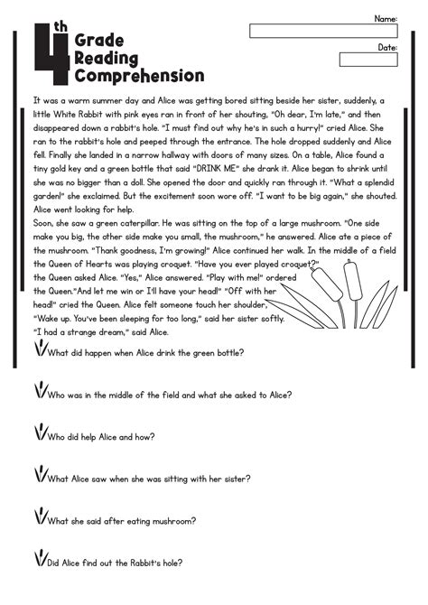 4th Grade Reading Comprehension 5