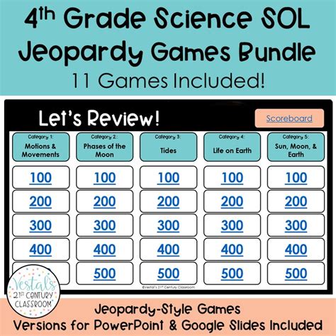 4th Grade Science Sol Jeopardy Games Bundle Every 4th Grade Science Jeopardy - 4th Grade Science Jeopardy