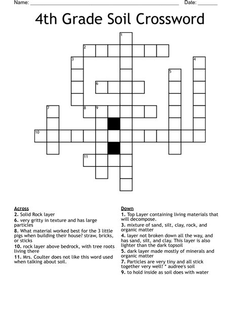 4th Grade Soil Crossword Wordmint Crossword Puzzle For 4th Grade - Crossword Puzzle For 4th Grade