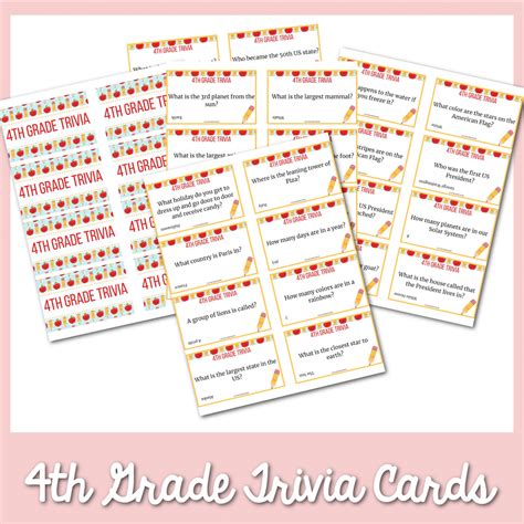 4th Grade Trivia Cards Micheletripple 4th Grade Trivia - 4th Grade Trivia