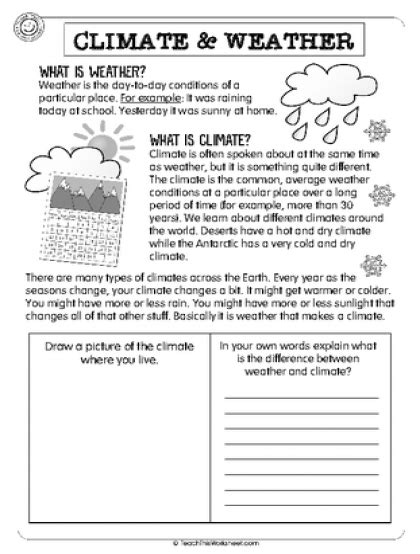 4th Grade Weather And Climate Assessment Teaching Resources Climate Worksheet For 4th Grade - Climate Worksheet For 4th Grade
