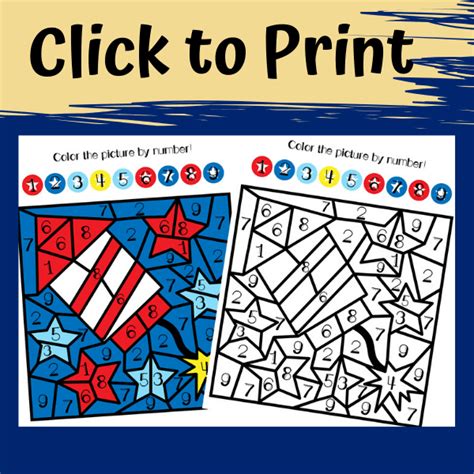 4th of July Color by Number Printable Views From a Step Stool