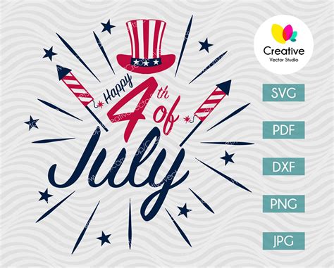 4th of July SVG Cut Files for cutting machines - Creative Vector …