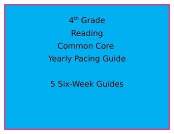 Read 4Th Grade Pacing Guide Common Core 