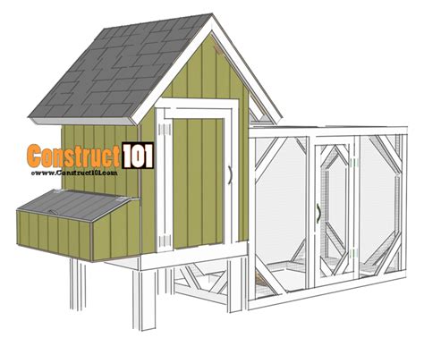 4x4 Chicken Coop Plans With Chicken Run Instant Download Construct101