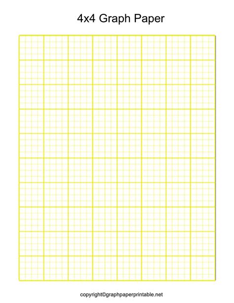 4x4 Graph Paper Printable Template in PDF