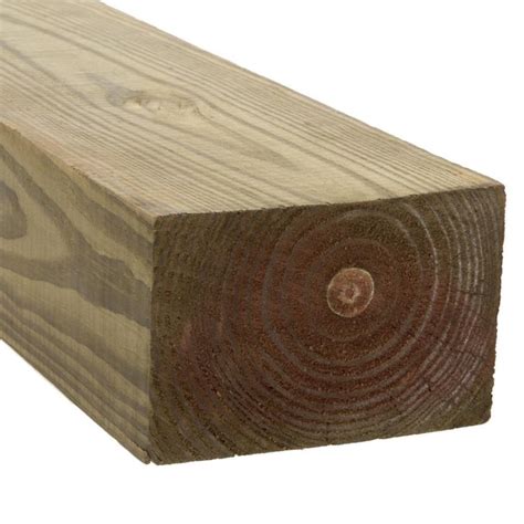 Pressure-treated lumber to help protect against termites, fungal decay and rotting. Use for decks, play structures, raised beds, planter boxes, stair support, retaining walls, walkways, outdoor furniture, landscaping and other outdoor projects where lumber is exposed to the elements. Can be primed, painted or stained. 4 in. x 4 in. x 6 ft.. 