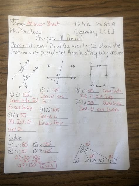 5+ Chapter 2 Test Review Geometry Answers RehnaLehana