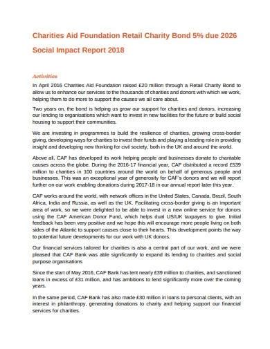 5+ Charity Impact Report Templates in PDF