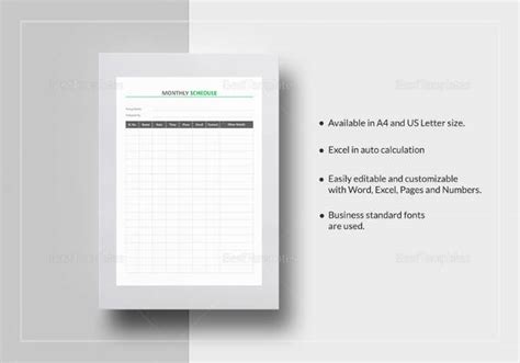 5+ On Call Schedule Templates in Apple Pages Google Docs Google